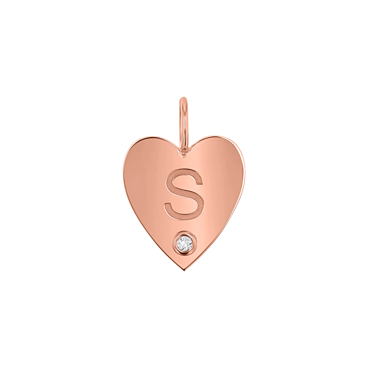 Kids Engravable Diamond Initial Heart Charm - Image 4