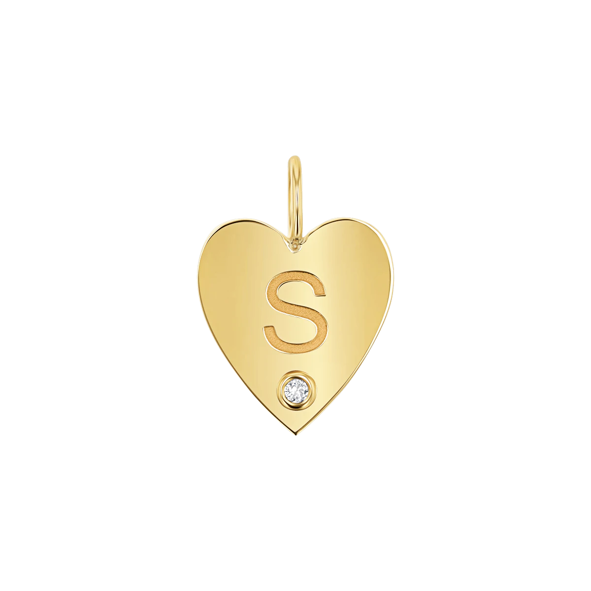 Kids Engravable Diamond Initial Heart Charm - Image 2