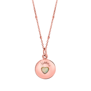 Opal Heart Name Medallion
