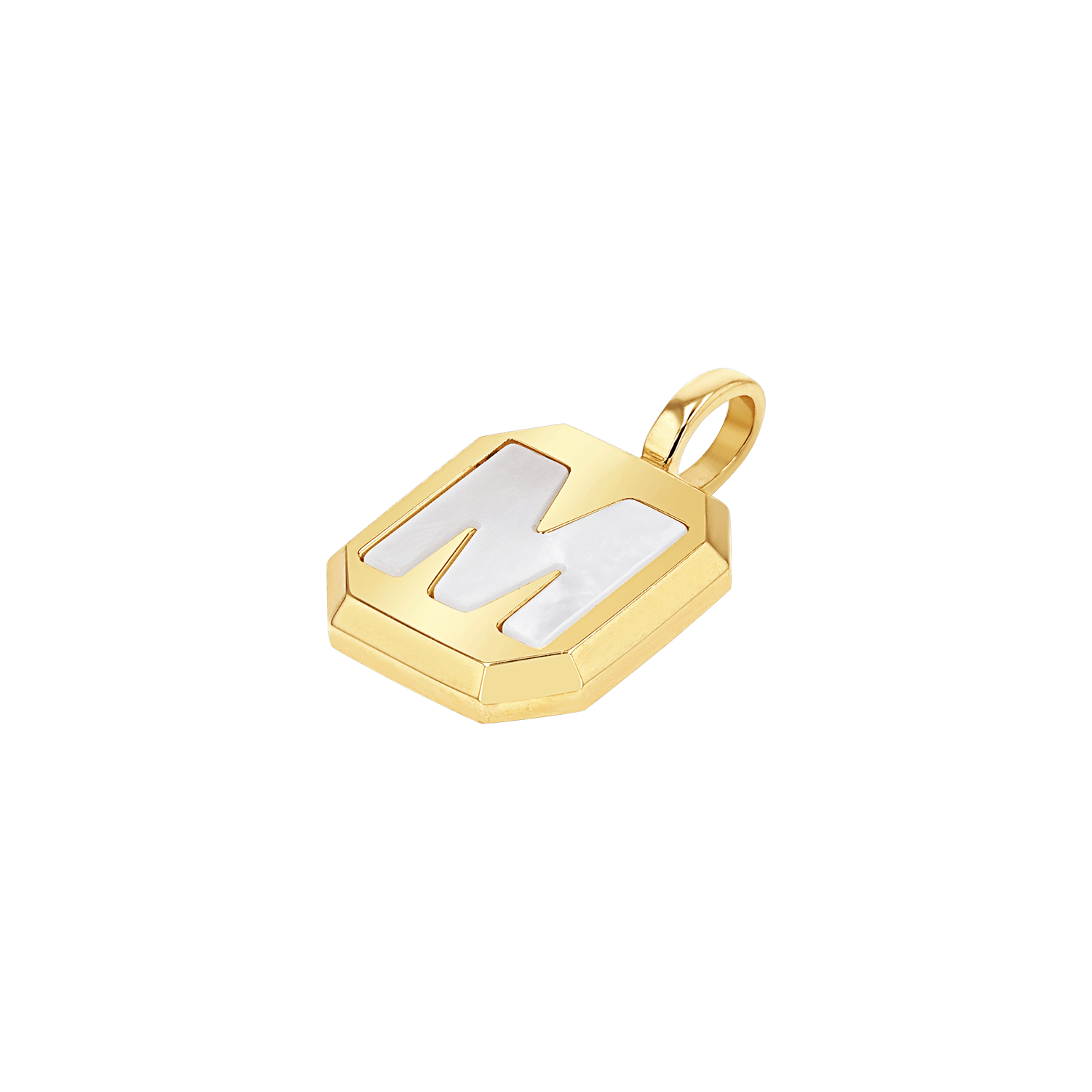 Mega Mother of Pearl Initial Charm - Image 5