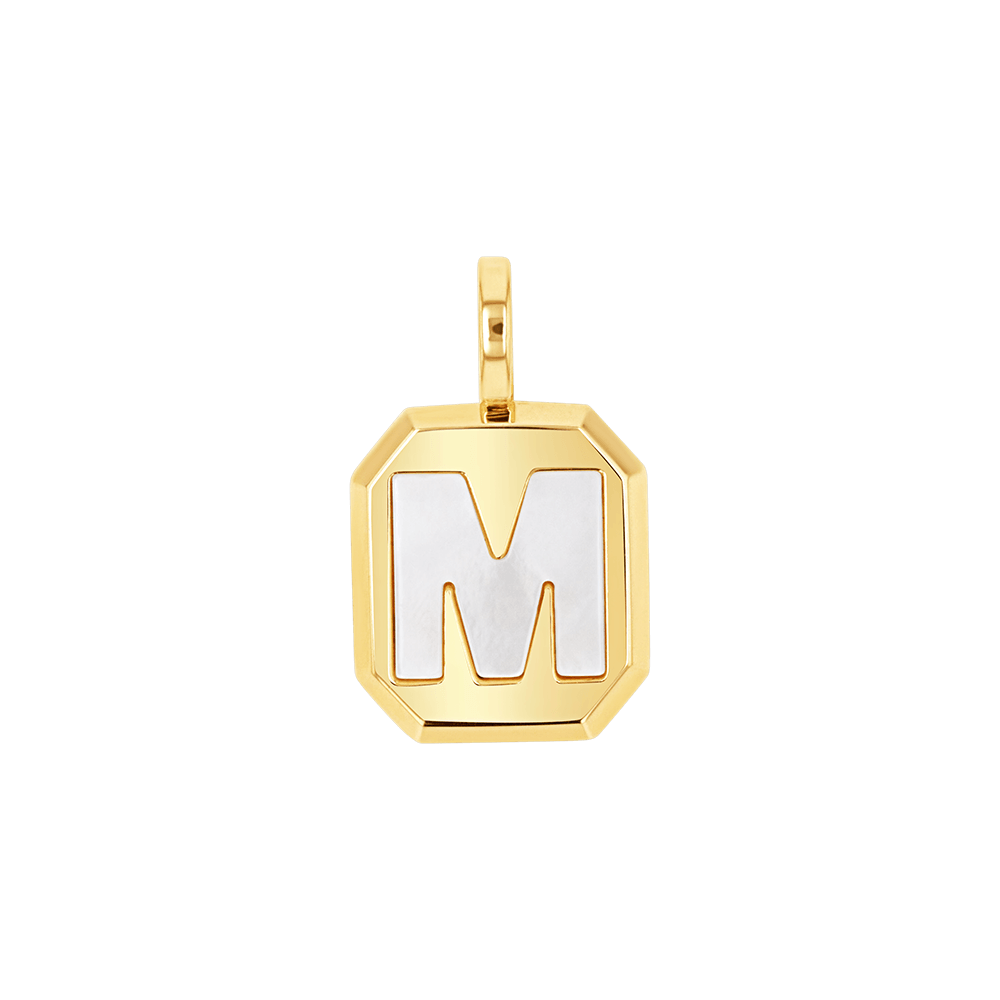 Mega Mother of Pearl Initial Charm - Image 2