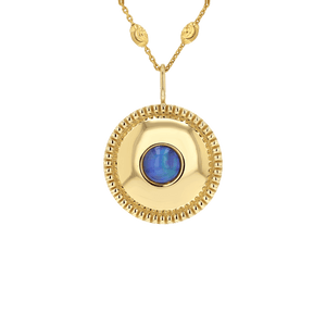 Beaded Opal Medallion Charm
