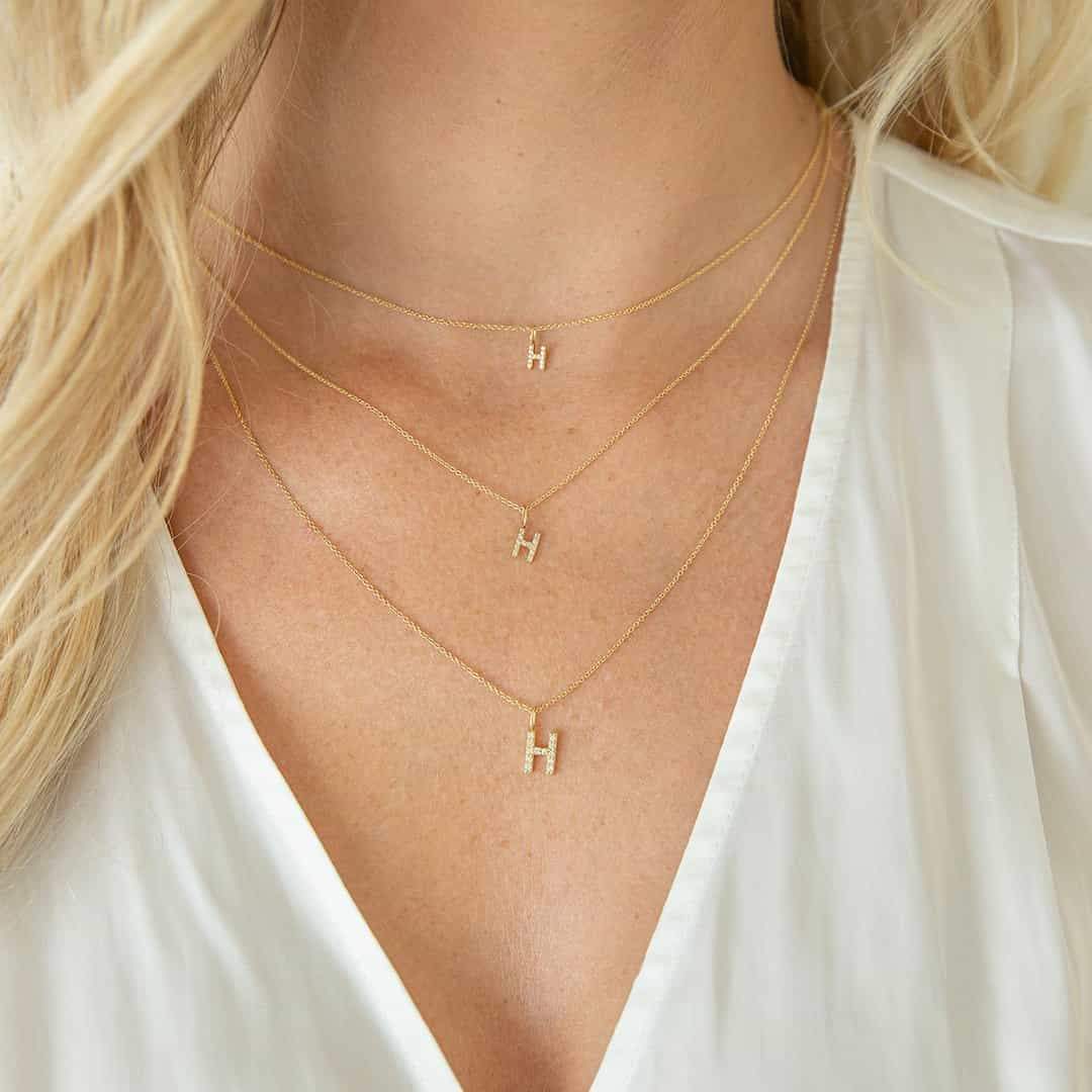 Small diamond initial pendant Clearance