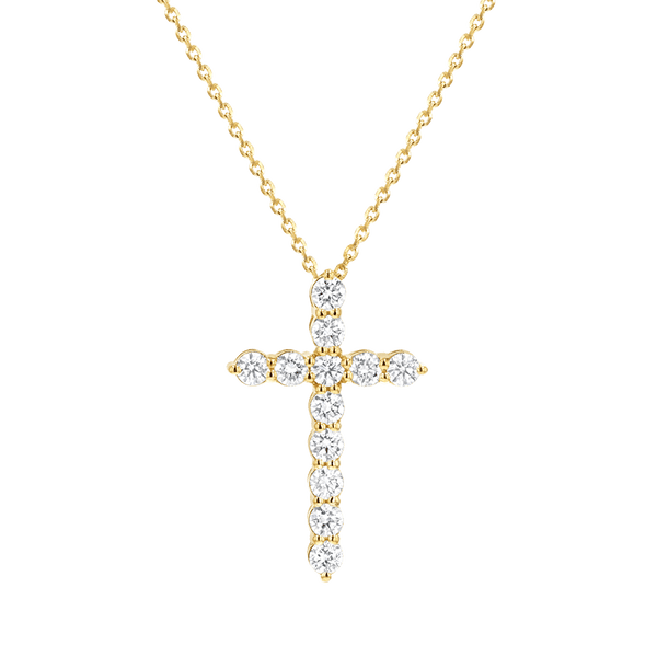 14K Diamond Cross Necklace – Baby Gold - Main Image