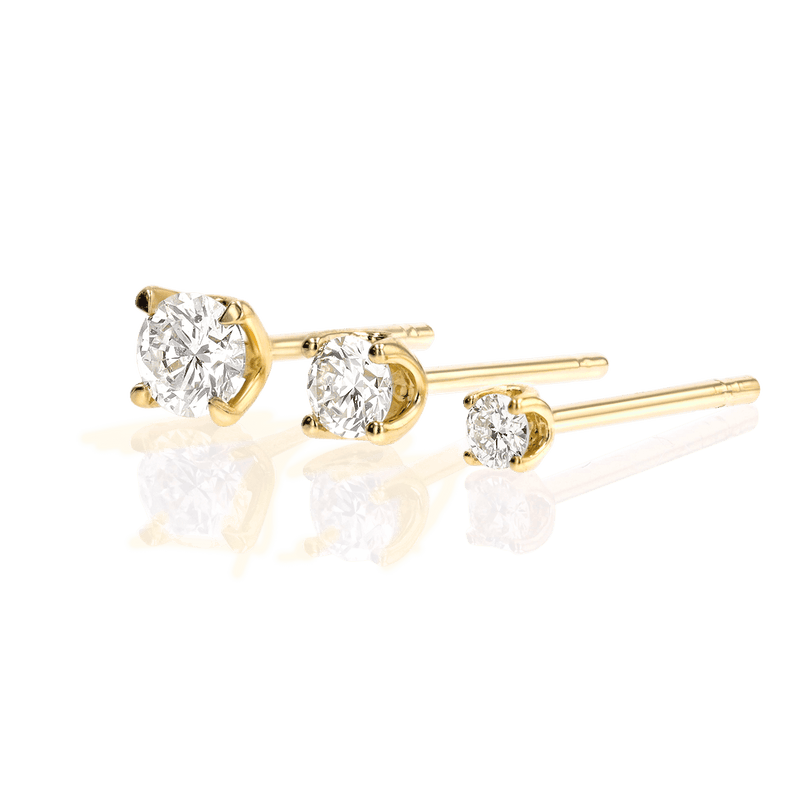 14K Gold Solitaire Studs