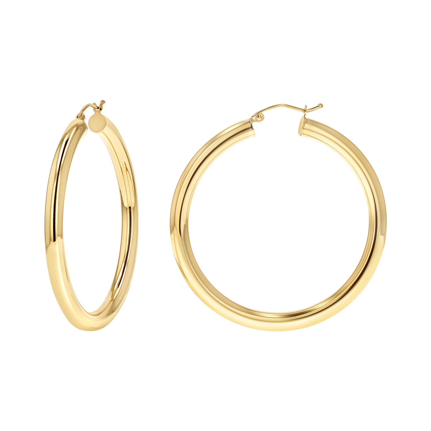 Large Hoop Earrings in 14k White Gold (2 x 50 mm)