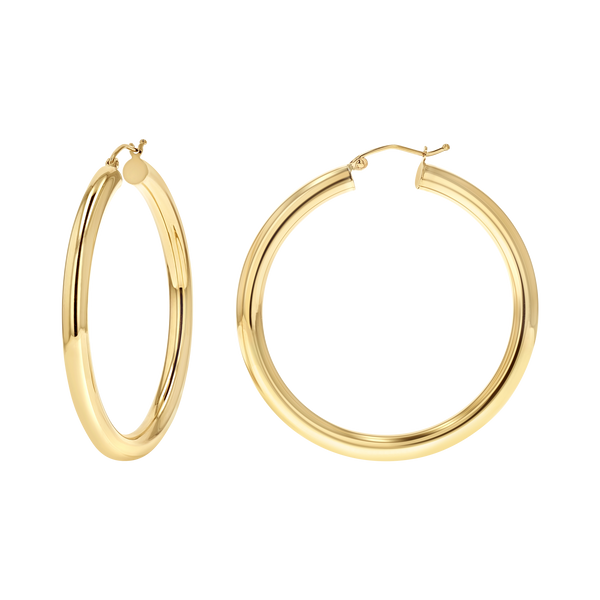4mm Gold Tube Hoop Earrings Baby Gold