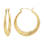 14K Large Croissant Twist Hoop Earrings – Baby Gold