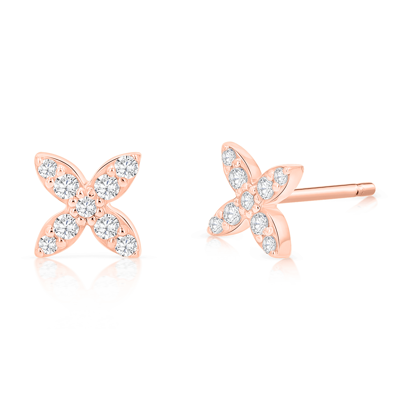 Floral Diamond Studs - Image 4