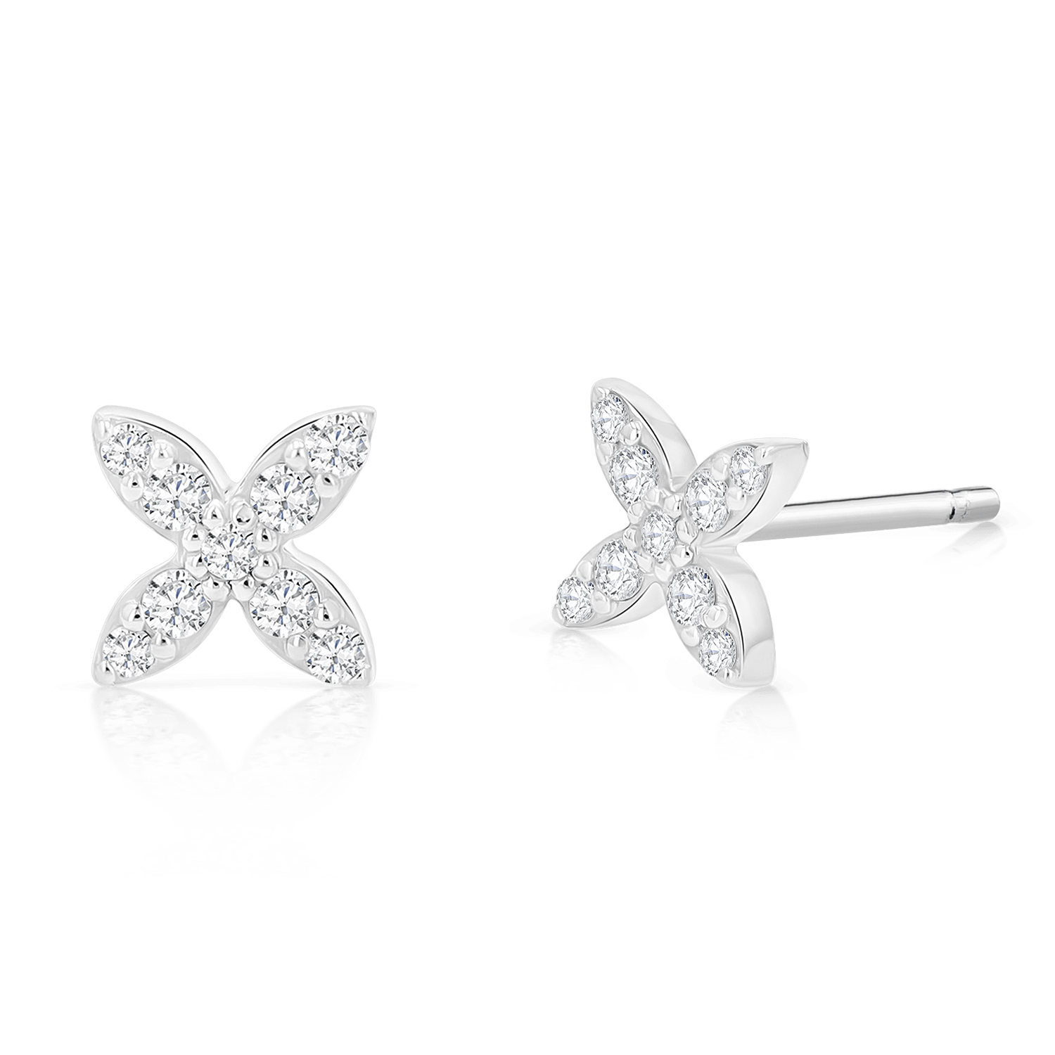 Floral Diamond Studs - Image 3