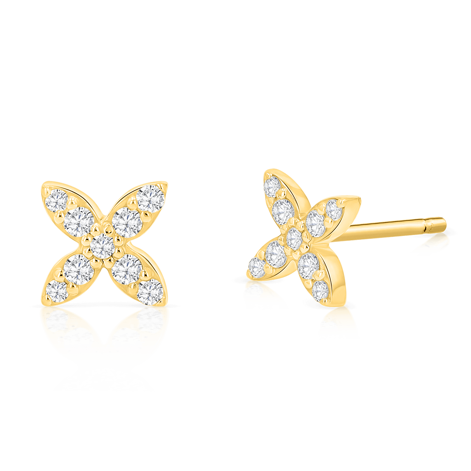 Floral Diamond Studs - Image 2