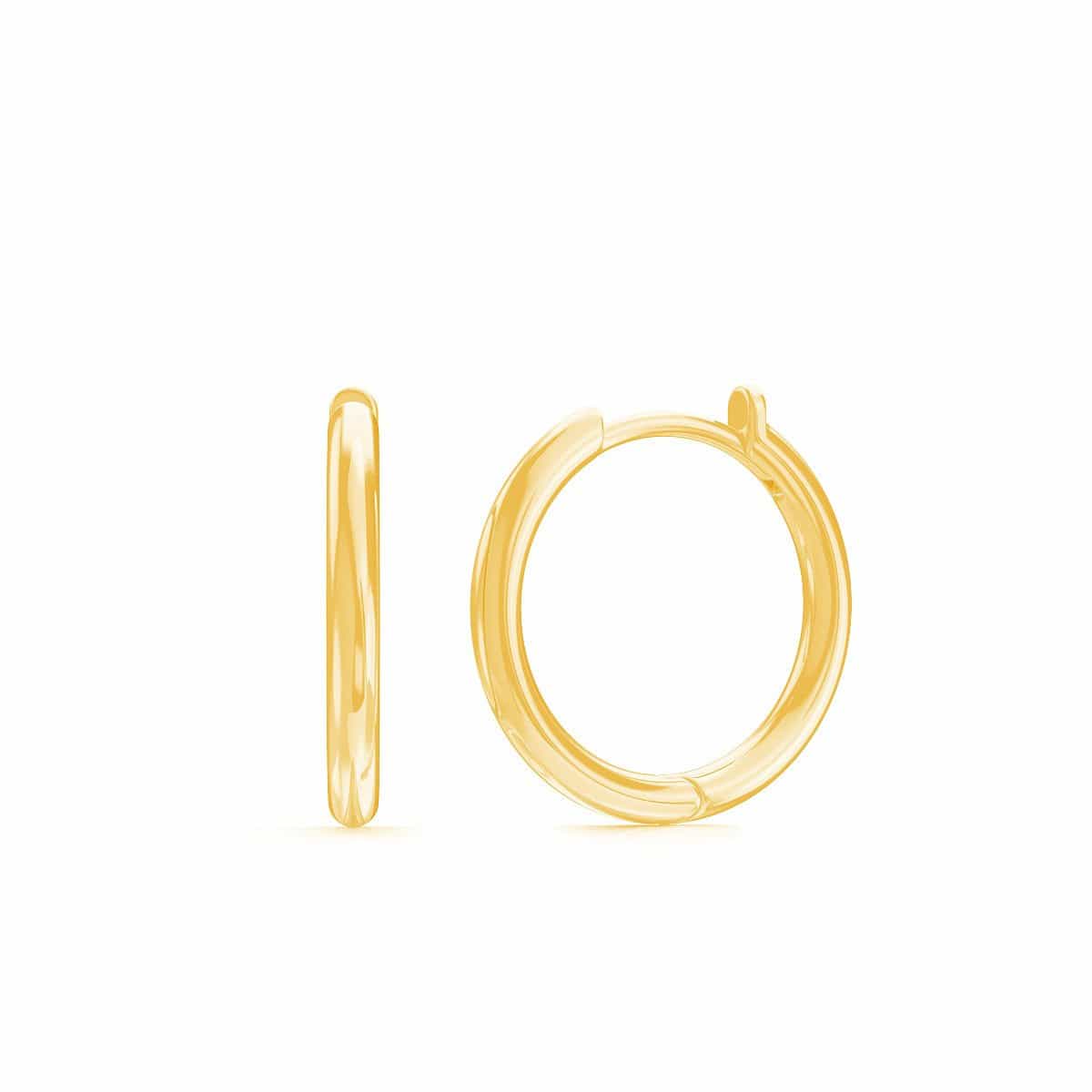 Grand Solid Huggie Hoop Earrings – Baby Gold