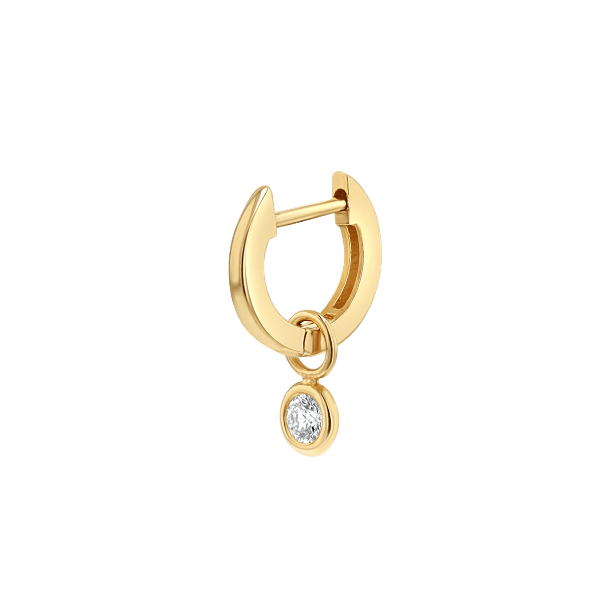 14K Gold Diamond Drop Huggies Hoops – Baby Gold 14K Gold Diamond Drop Huggies Hoops – Baby Gold