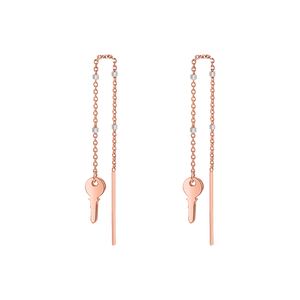 Key Sparkle Chain Threader Earring