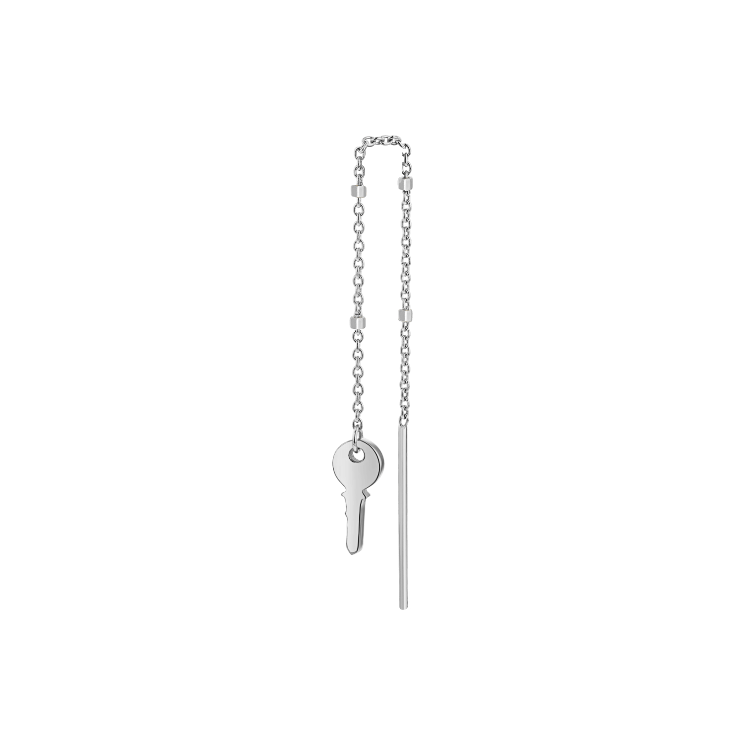 Key Sparkle Chain Threader Earring - Image 3