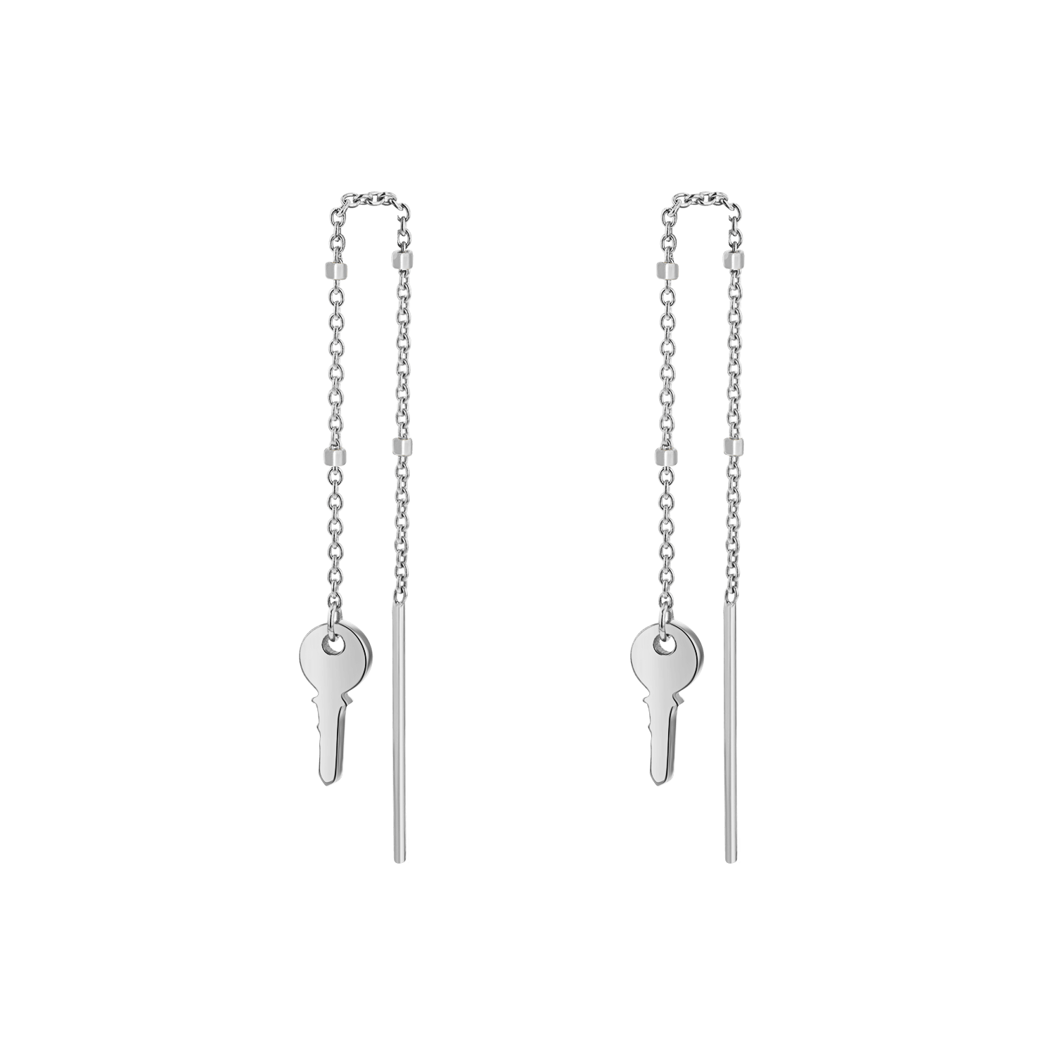 Key Sparkle Chain Threader Earring - Image 6