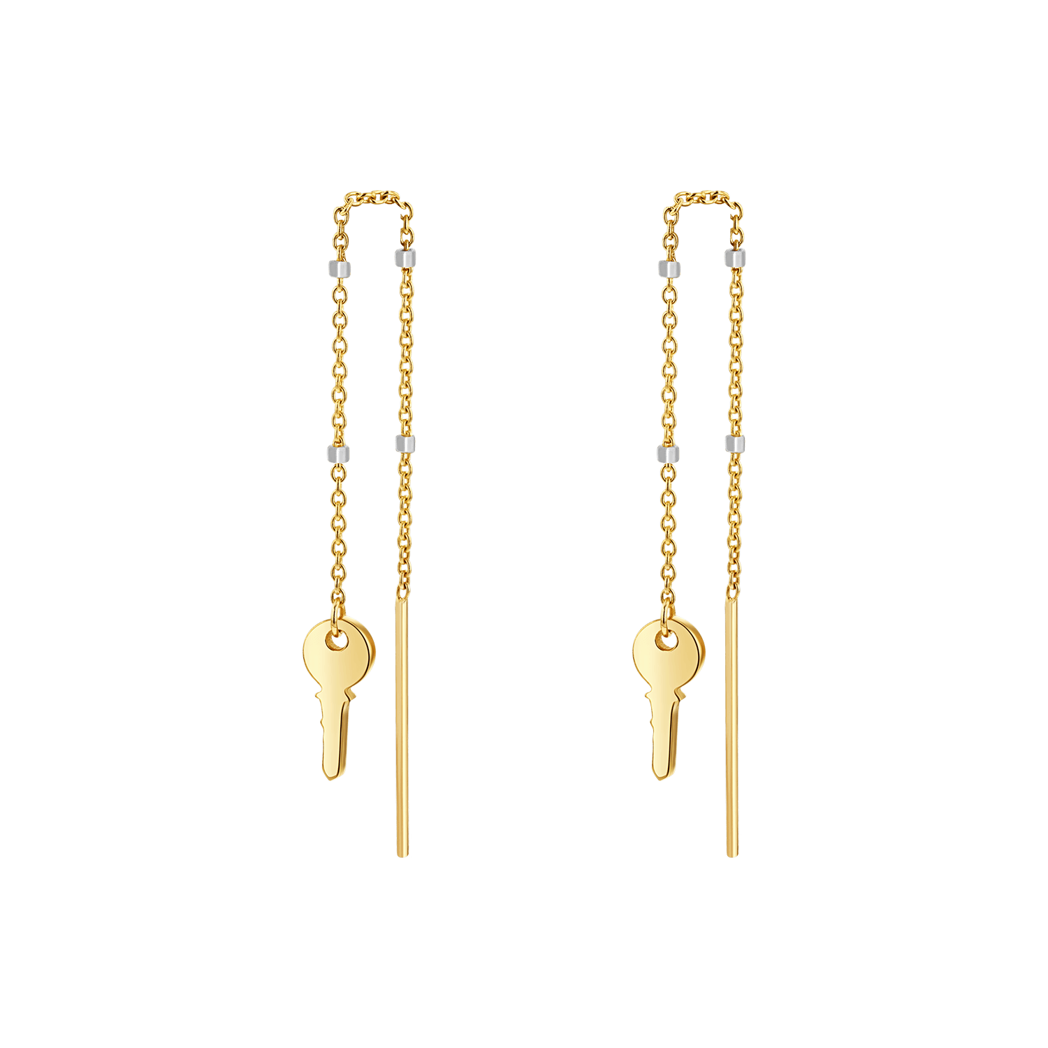 Key Sparkle Chain Threader Earring - Image 5