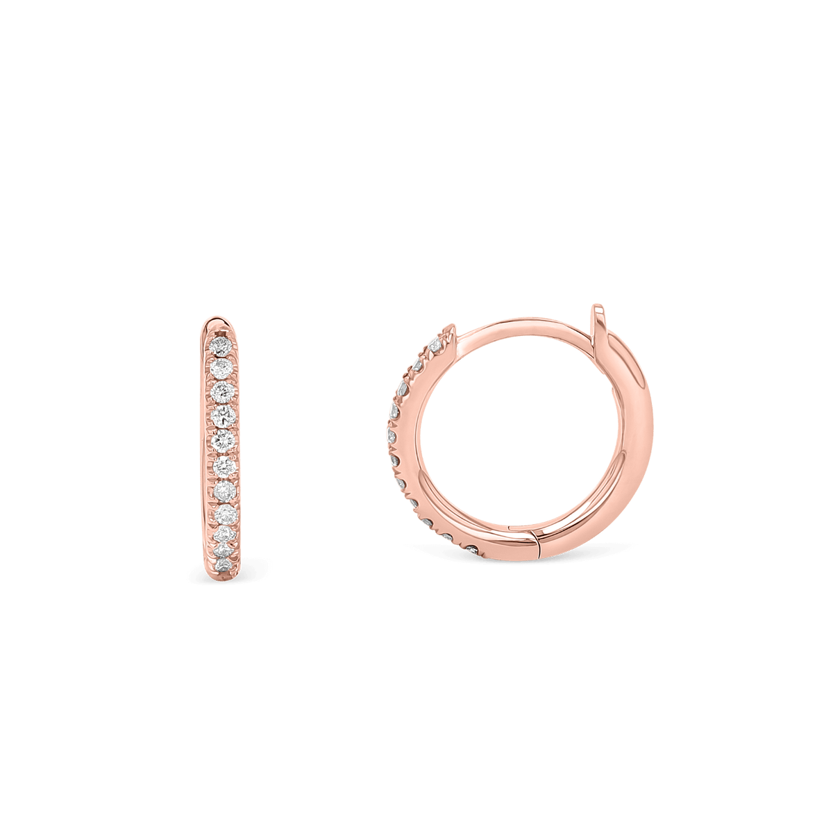 Diamond Huggie Hoop Earrings – Baby Gold