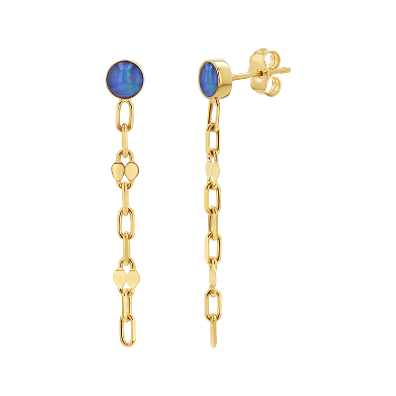 Opal Solitaire Sequin Earrings