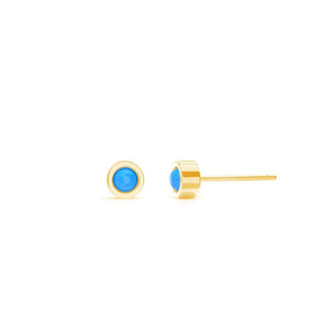 Kids Turquoise Solitaire Stud Earrings