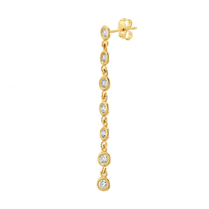 Diamond Bezel Chain Drop Earring