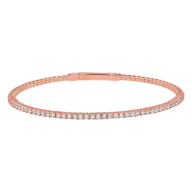 Flexible Diamond Tennis Bangle Bracelet