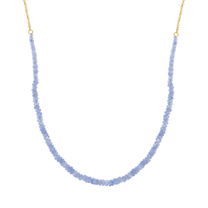 Sapphire and Gold Bead Strand Necklace