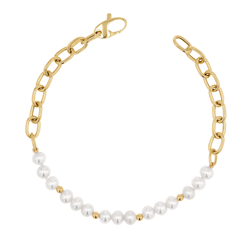 Pearl and Chain Link Bracelet