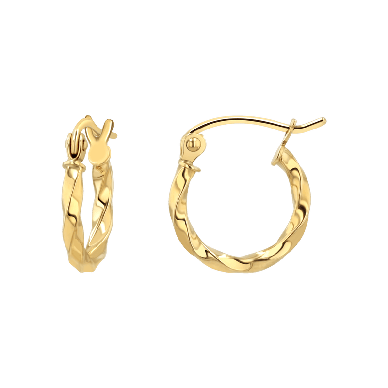 14K Gold Twist Hoop Earrings – Baby Gold