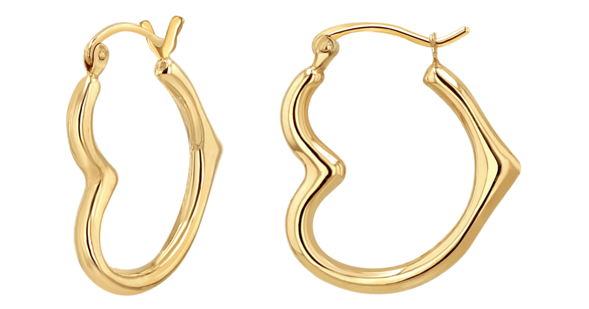 14K Gold Heart Hoop Earrings – Baby Gold