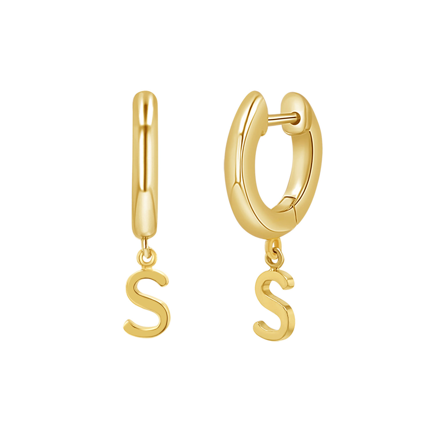 Initial Charm Drop Huggies - Image 2