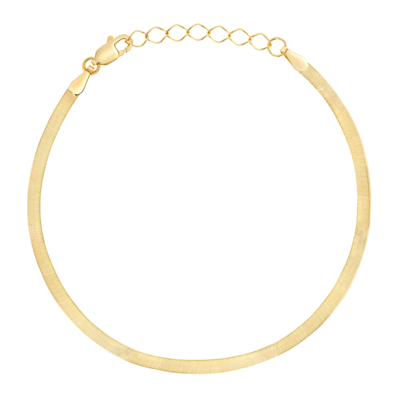 14K Gold Kids Thin Herringbone Bracelet