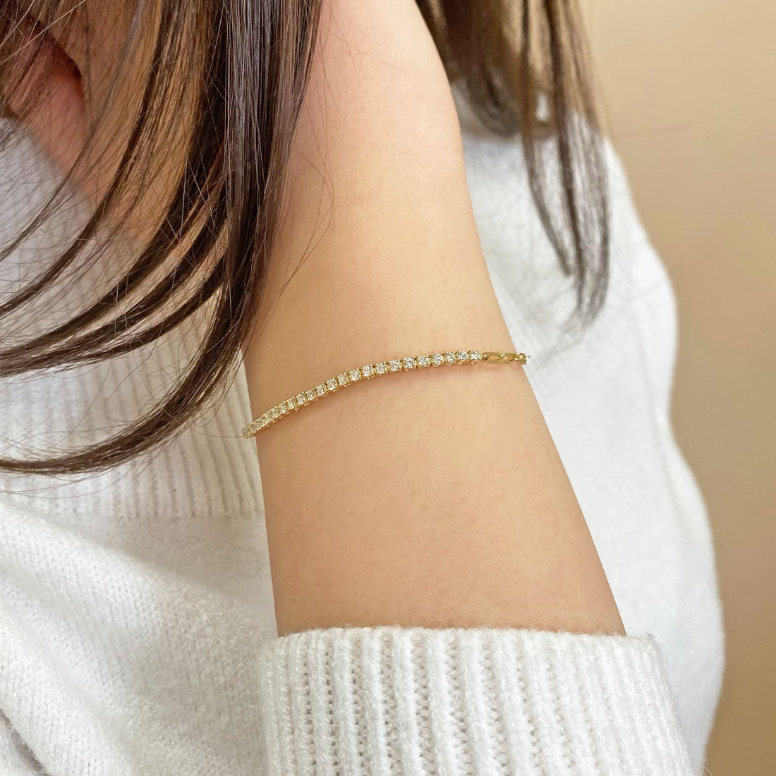 Diamond Tennis Bracelet Paper Clip Link - Image 7