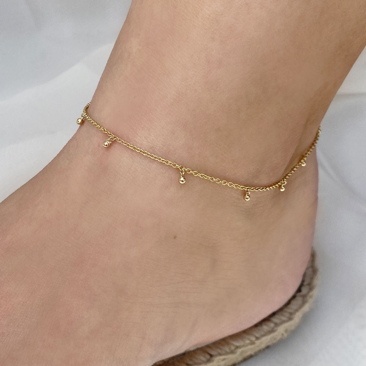 Dangle Ball Anklet – Baby Gold
