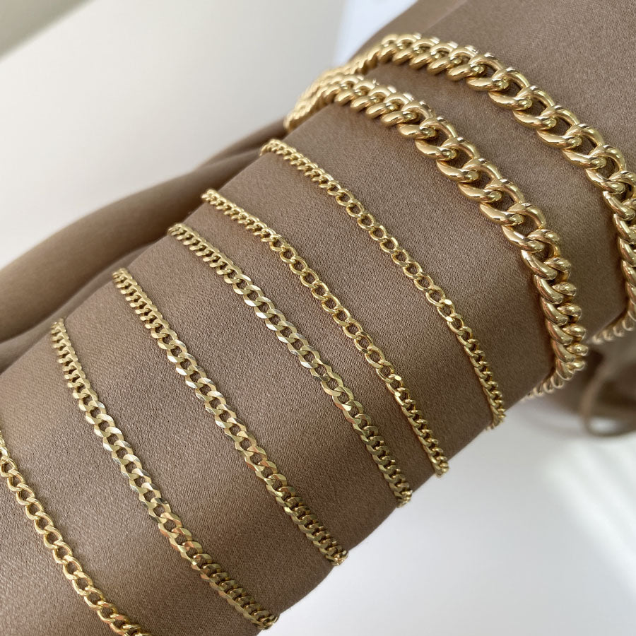 14k Gold Cuban Chain Bracelet, Solid Gold Bracelet, Womens Mens Minimalist  Bracelet, Dainty Stackable Bracelet, Thin Link Chain Bracelet 