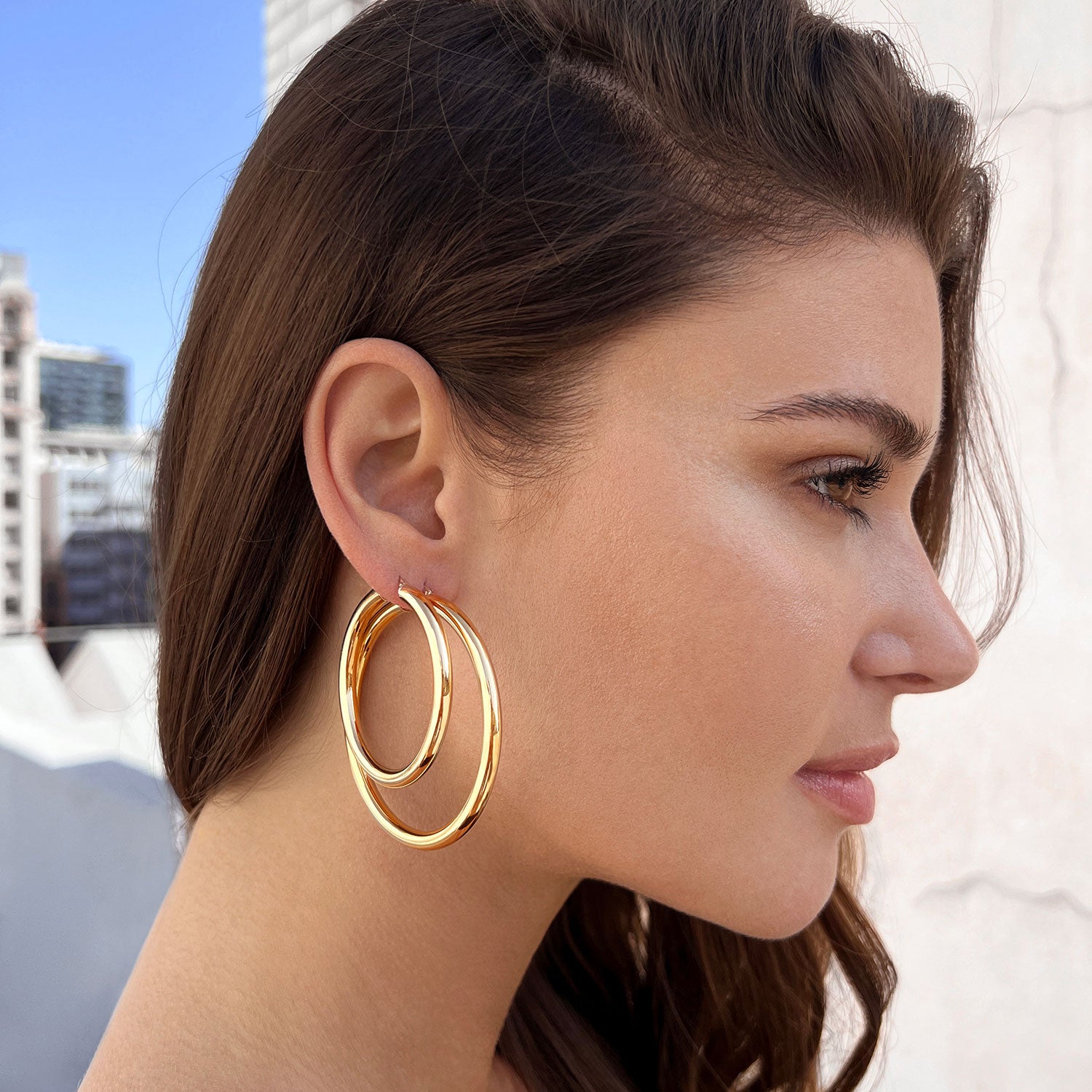 Chunky Gold Hoops  Small  JacqMaria Jewelry