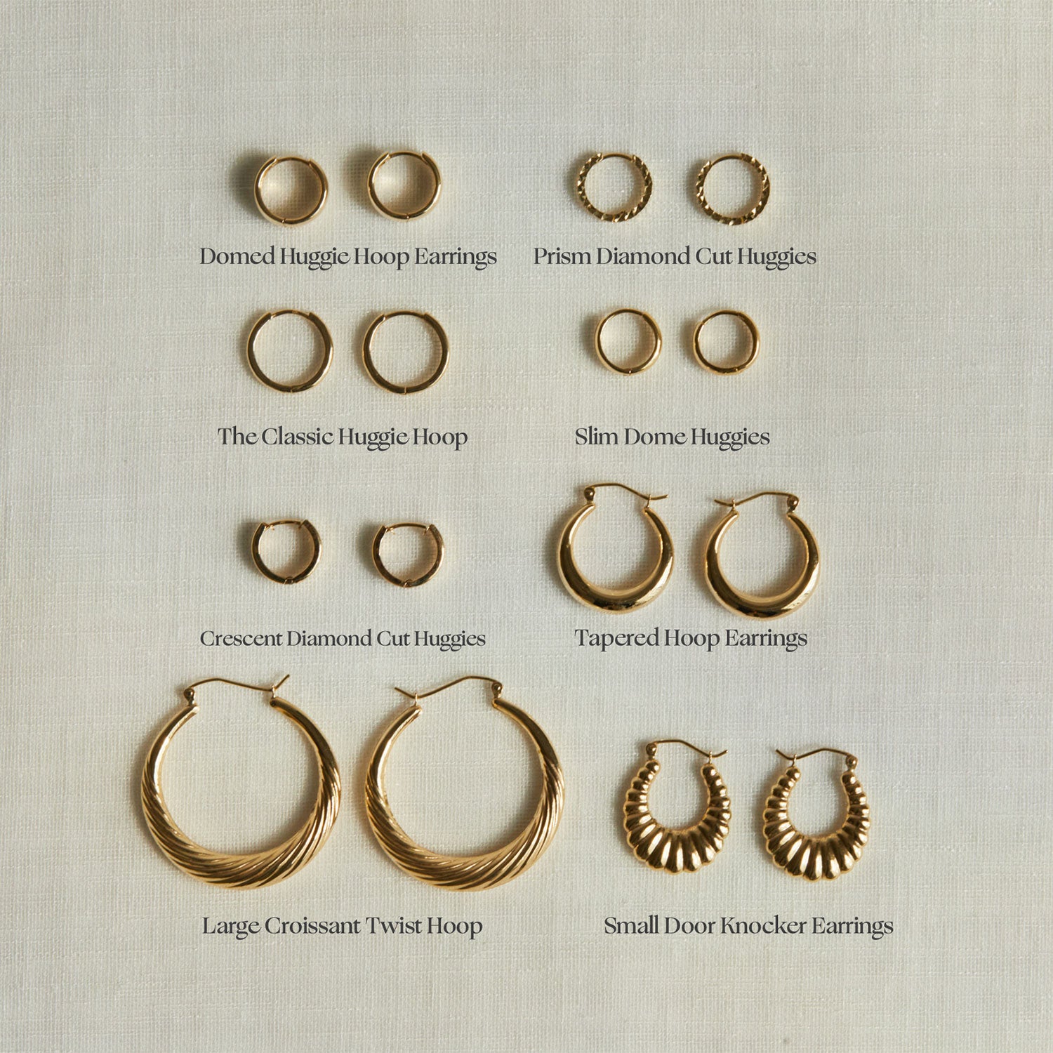 14K Gold Tapered Hoop Earrings – Baby Gold