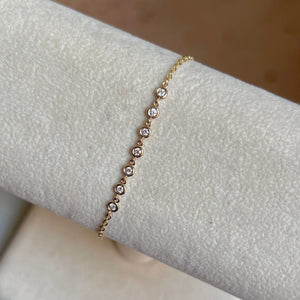 14K Gold Diamond Bezel Station Bracelet – Baby Gold
