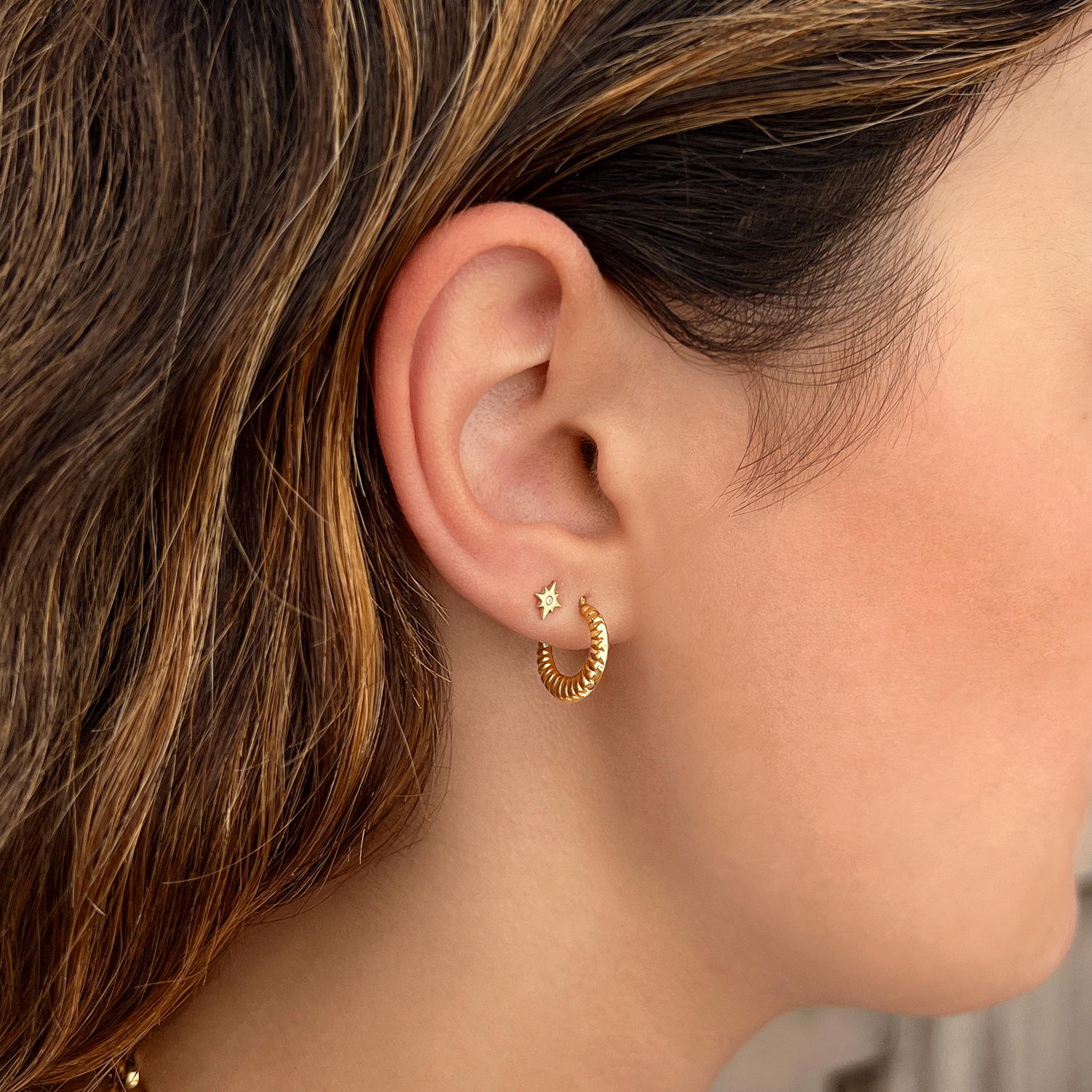 Baby gold hoop earrings clearance