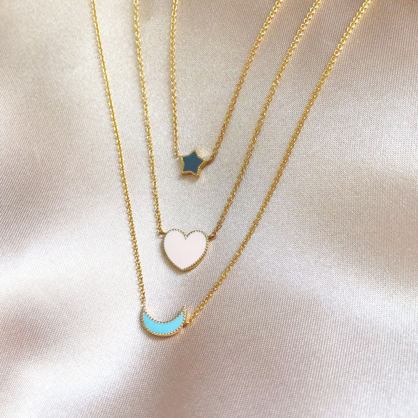 Enamel Moon Necklace - Image 5