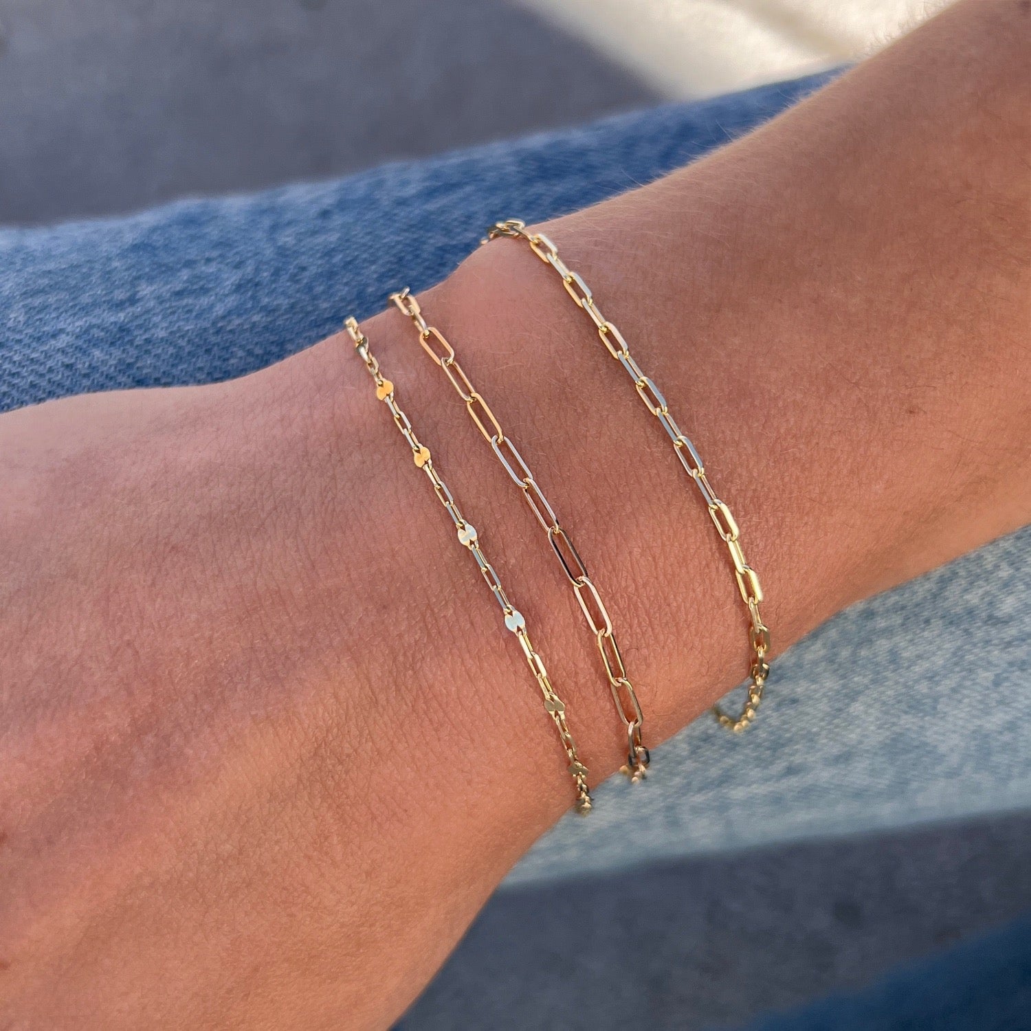 Small Paperclip Bracelet 14K Gold Fill / 7.25 Inches