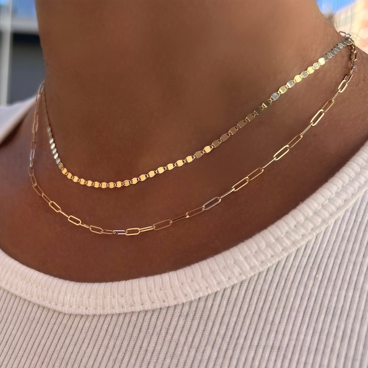Mirror Chain Necklace 14K Yellow Gold / 26 Inches by Baby Gold - Shop Custom Gold Jewelry