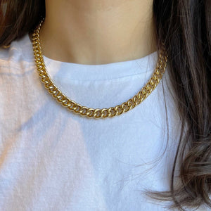 14K Chunky Cuban Link Chain Necklace