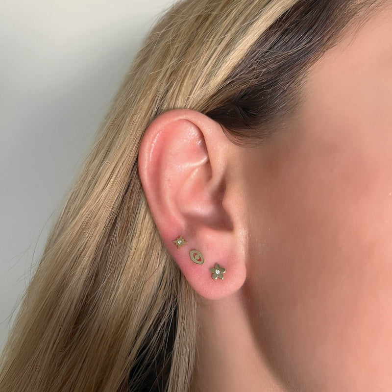 Diamond Starburst Stud Earrings