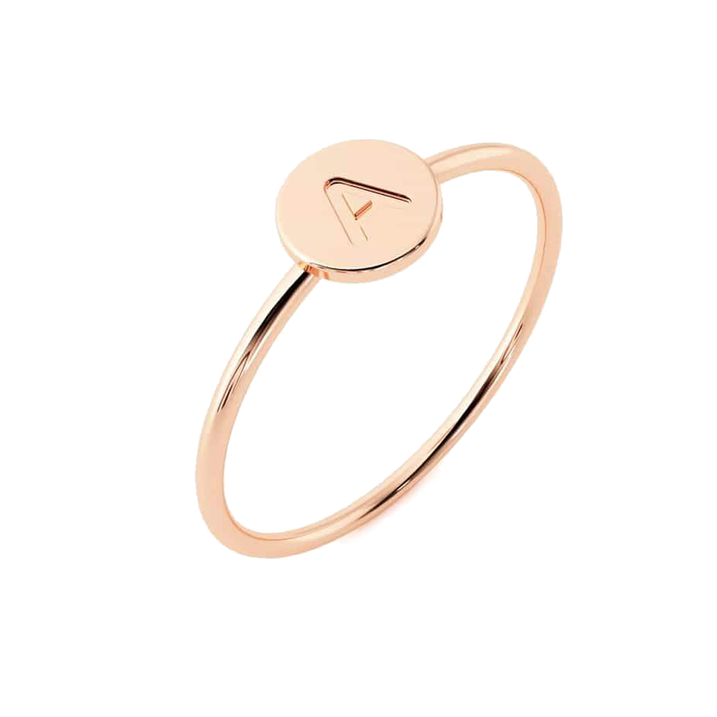 Kids Mini Round Initial Ring – Baby Gold