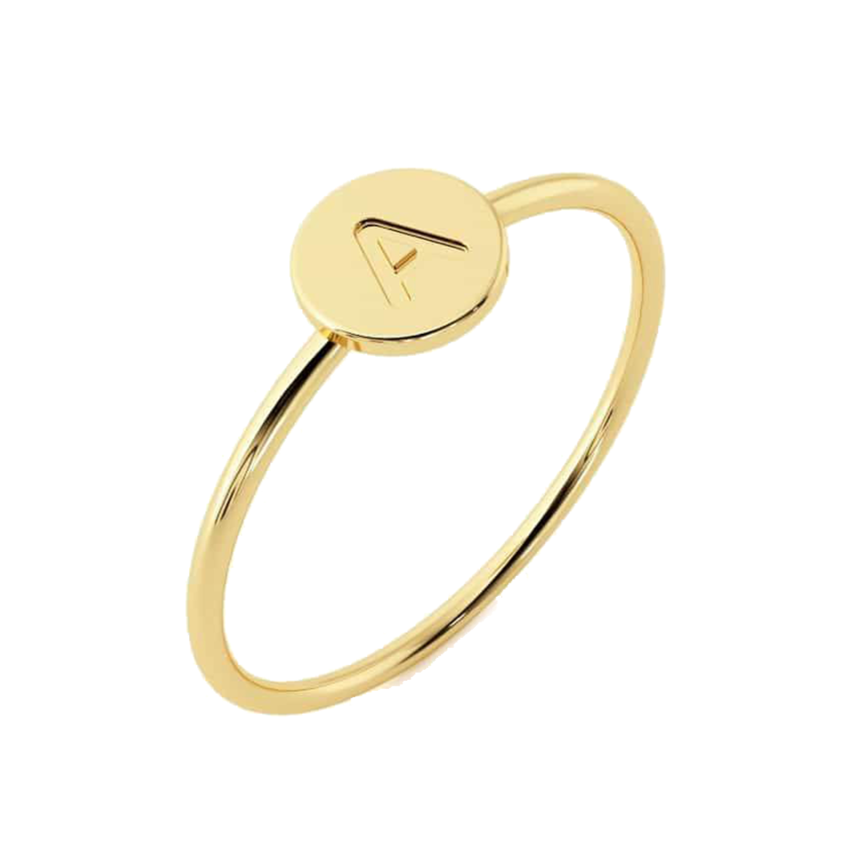 Classic Rose Gold Initial Ring | Philophrosyne