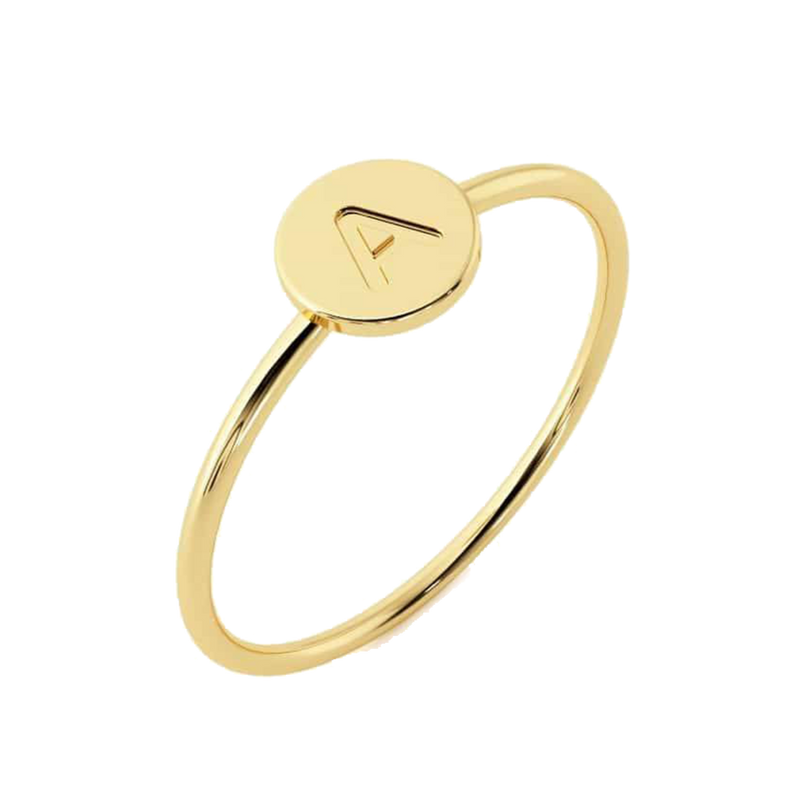 Stacking Initial Ring – Baby Gold