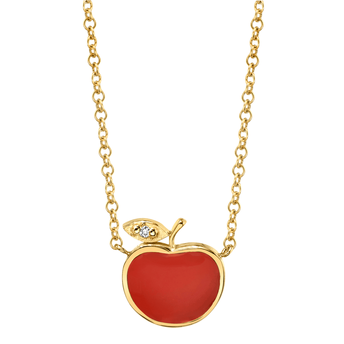 Enamel Apple Necklace