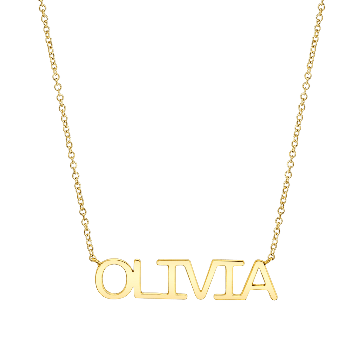 Linear Name Necklace – Baby Gold