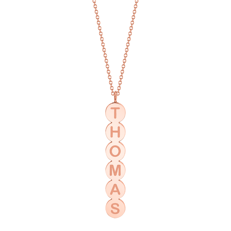 Bubble Round Vertical ID Necklace